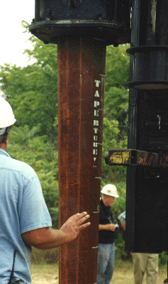 Tapertube being driven to splicing level
